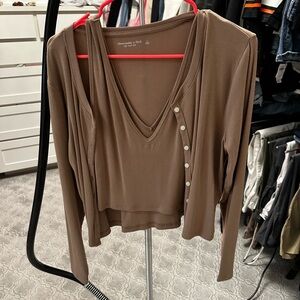Abercrombie 2 piece tank cardigan set - size large NWOT